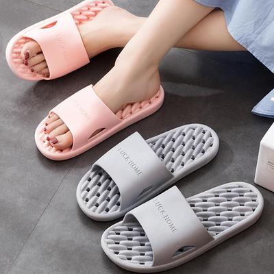 Bathroom Slipper Non Slip Simple Solid Color Shower Leaky Slippers Couple PVC Hotel Slippers for Women and Men