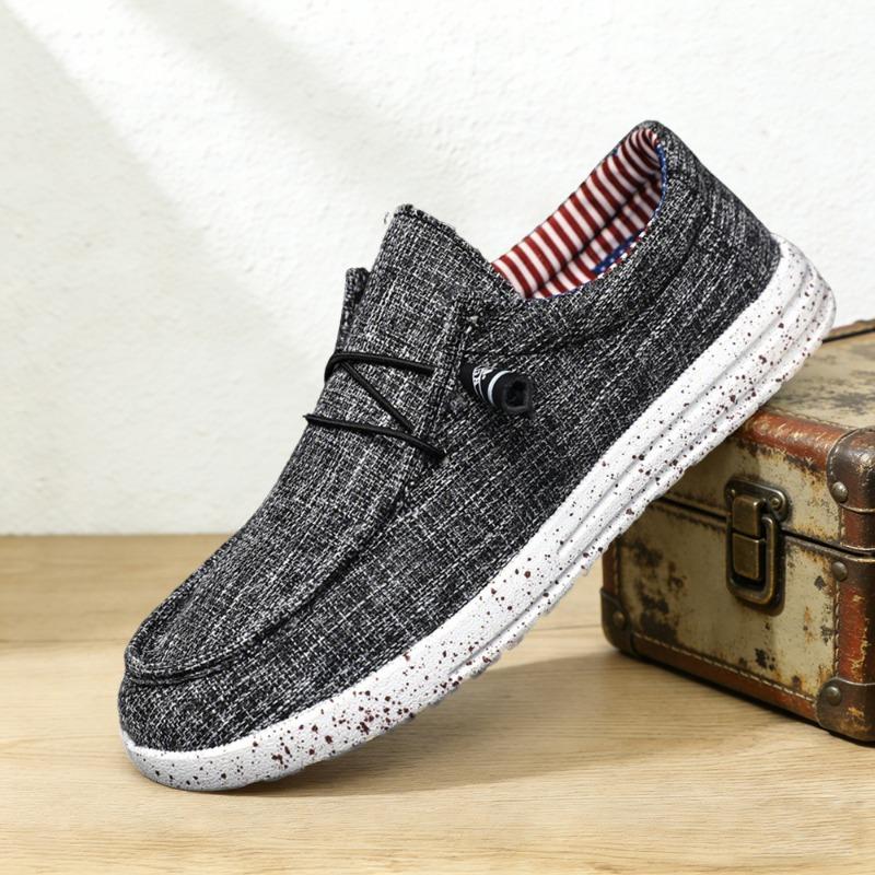 Men's Casual Canvas Shoes Linen Breathable Lazy Shoes Lightweight Galoshes