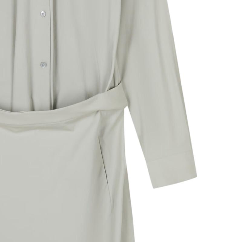LESS Cotton Blend Casual Long Sleeve Shirt Dress