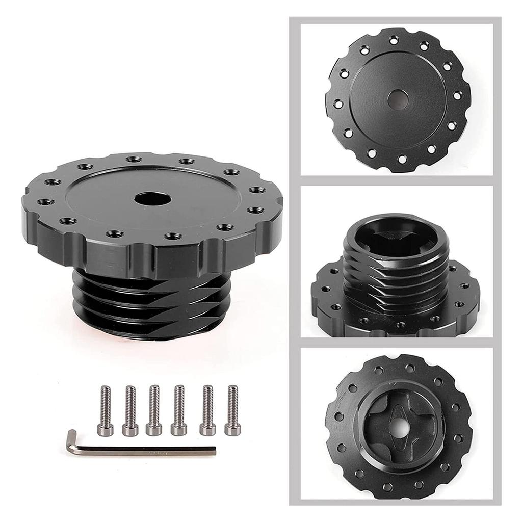 Gugxiom Steering Wheel Adapter 70mm PCD Steering Wheel Adapter Quick Release Steering Wheel Plate Adapter Steering Boss Steering Wheel (Black-2)