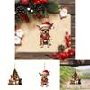Playful Cartoon Acrylic Dog Christmas Car Decoration For Fun And Festive Look Vehicle