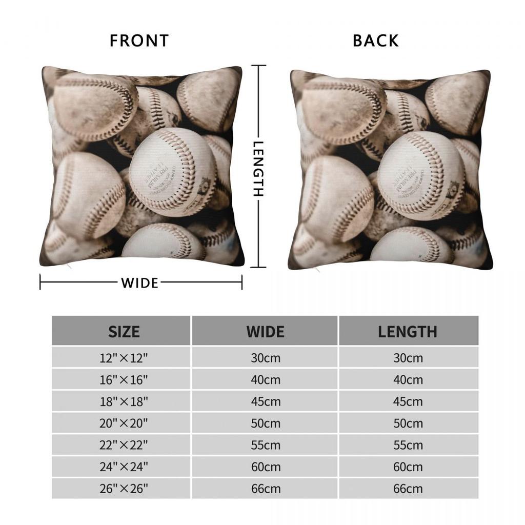 Baseball Collection Sport Square Pillowcase Polyester Linen Velvet Pattern Zip Decorative Home Cushion Cover