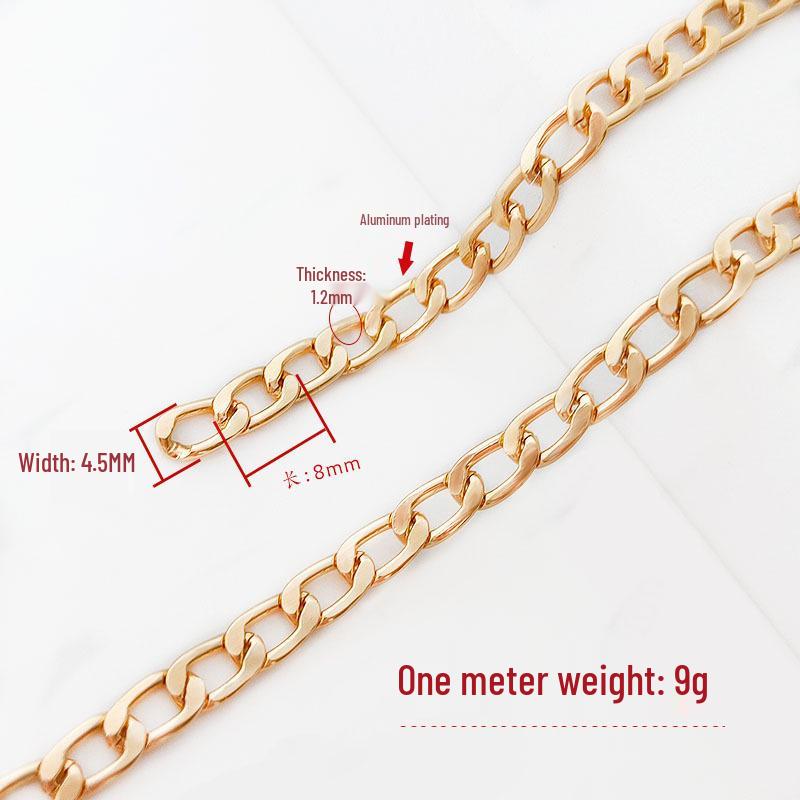 Nicht verblassender Aluminiumketten-Taschenriemen - Damen Crossbody Ersatzkette für DIY-Zubehör und Dekoration