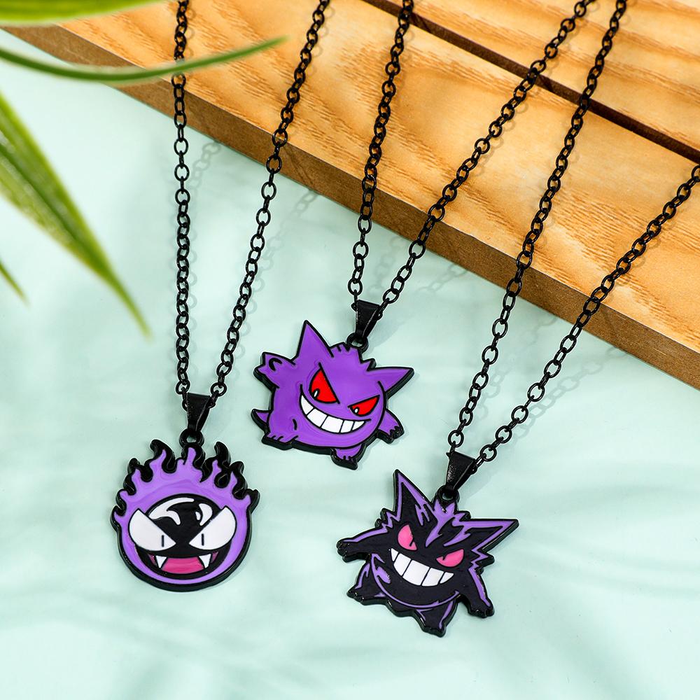 Pokemon Anime Gengar Pendant Necklace Kawaii Gengar Neck Chain for Fans Accessories Gifts