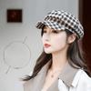 Keep Warm Women Painter Hat Small Fragrant Style Women Octagonal Cap Retro Plaid Beret Hat  Girl