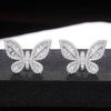 Fashion Butterfly Stud Earrings Diamond Temperament Earrings Female Internet Celebrity Earrings