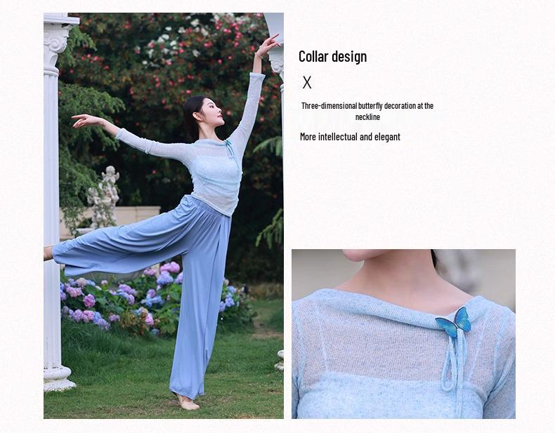 Women's Slim Fit Butterfly Collar Dance Costume for Adults – Classical, Modern, Practice Wear