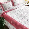 1PC/3PCS Printed Bedspread Queen Size Floral Cotton Quilt Bedding Set, Lightweight Summer Quilted Blanket for Bed Comforter