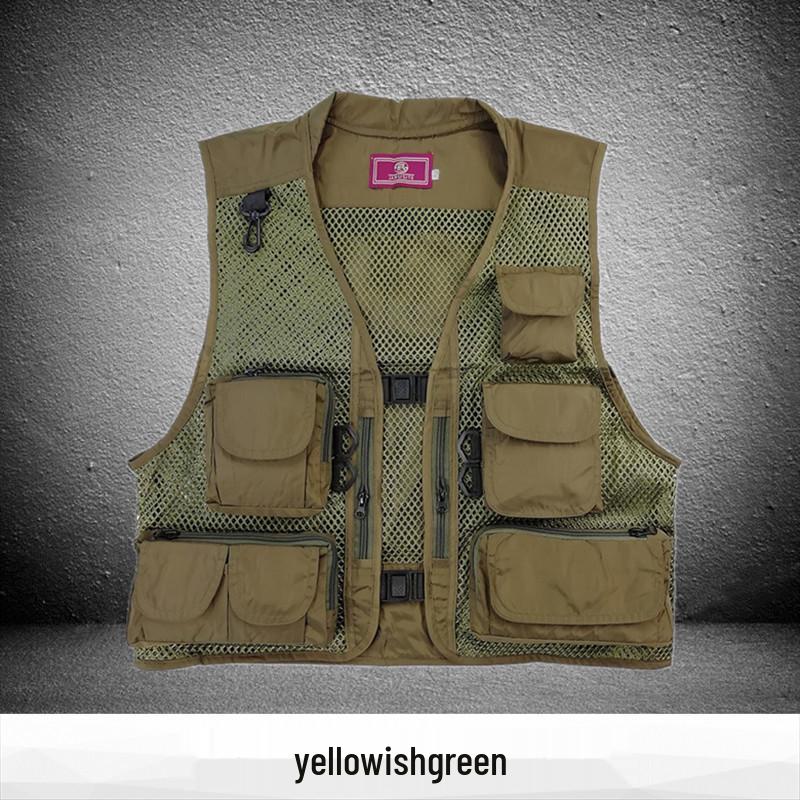 

Чоловічий дихаючий жилет для роботи з багатьма кишенями - Налаштовуваний логотип для волонтерів на відкритому повітрі 3XL