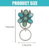 Single Handed Key Clip Holder Turquoise Flower Alloy Keychain Bag Hook Purse Organiser Decoration Pendant