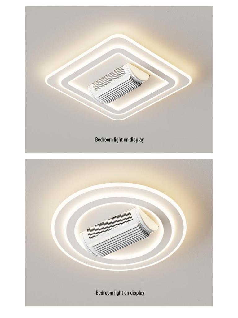 Customized Smart Leafless Ceiling Fan Light - Modern Tricolor with Voice Control for Living Room or Bedroom.