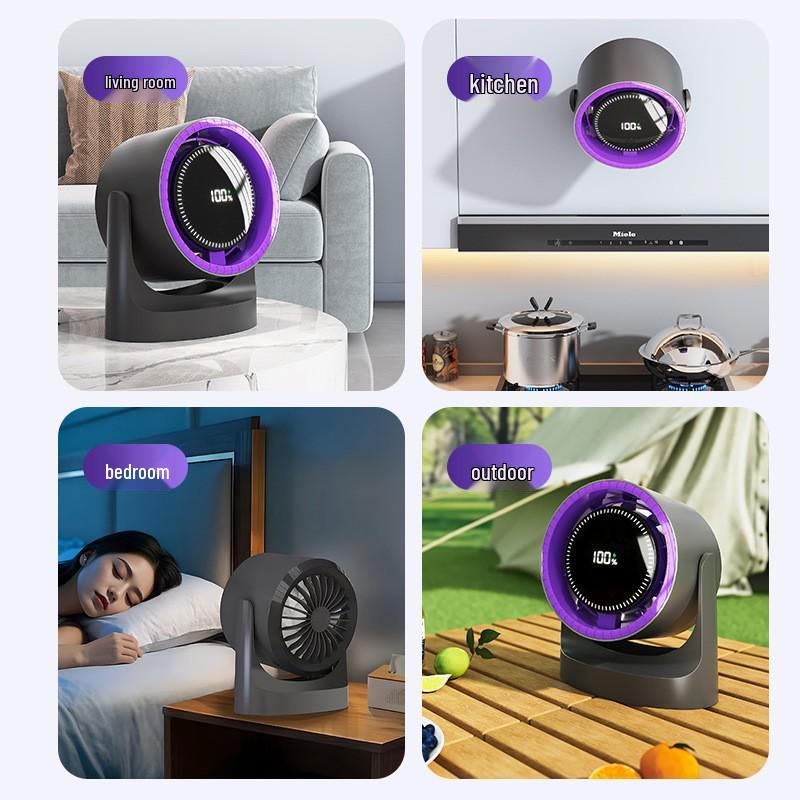 Dormitory Digital Clip Fan: Portable, Low-Noise, Silent Desktop Circulation Fan with Display