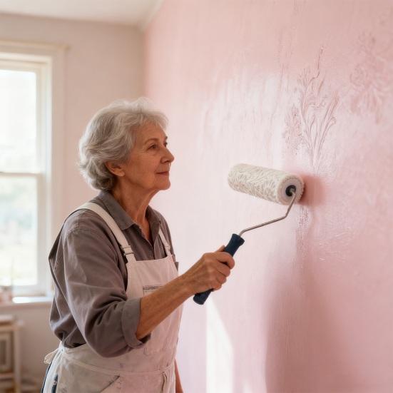 1/2Pcs Textured Roller Brush 3D Printed PLA Material Smooth Finish Paint Roller Floral Vine