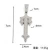 Cross Sword Pendant Full Diamond Cuban Chain Hip Hop Legendary Jewelry High Sense Colorful Row Diamond Necklace Men