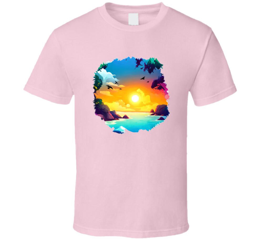 Gorgeous Tropical Beach Tee Novelty Tropical TShirt Summertime Unisex T-Shirt S