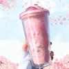 480ml Sakura Plastic Cups Double Wall Hidden Straw Iced Cup Creative Juice Drinking Cup Kids Gift Water Bottle for Outdoor