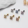 Flower Stainless Steel Trade Puncture Screw Twisted Ball Ear Nail Ear Bone Nail Rod Thin Colored European and American Foreign