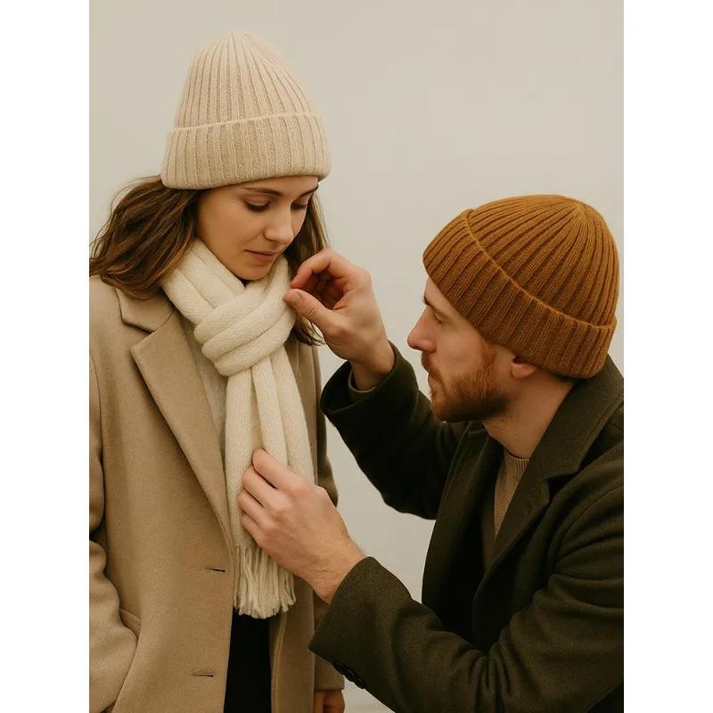 Women's Flipped Lining Solid Color Striped Watermelon Hat Skateboard Windproof Ear-Protection Outdoor Hiking and Cycling Bonnet