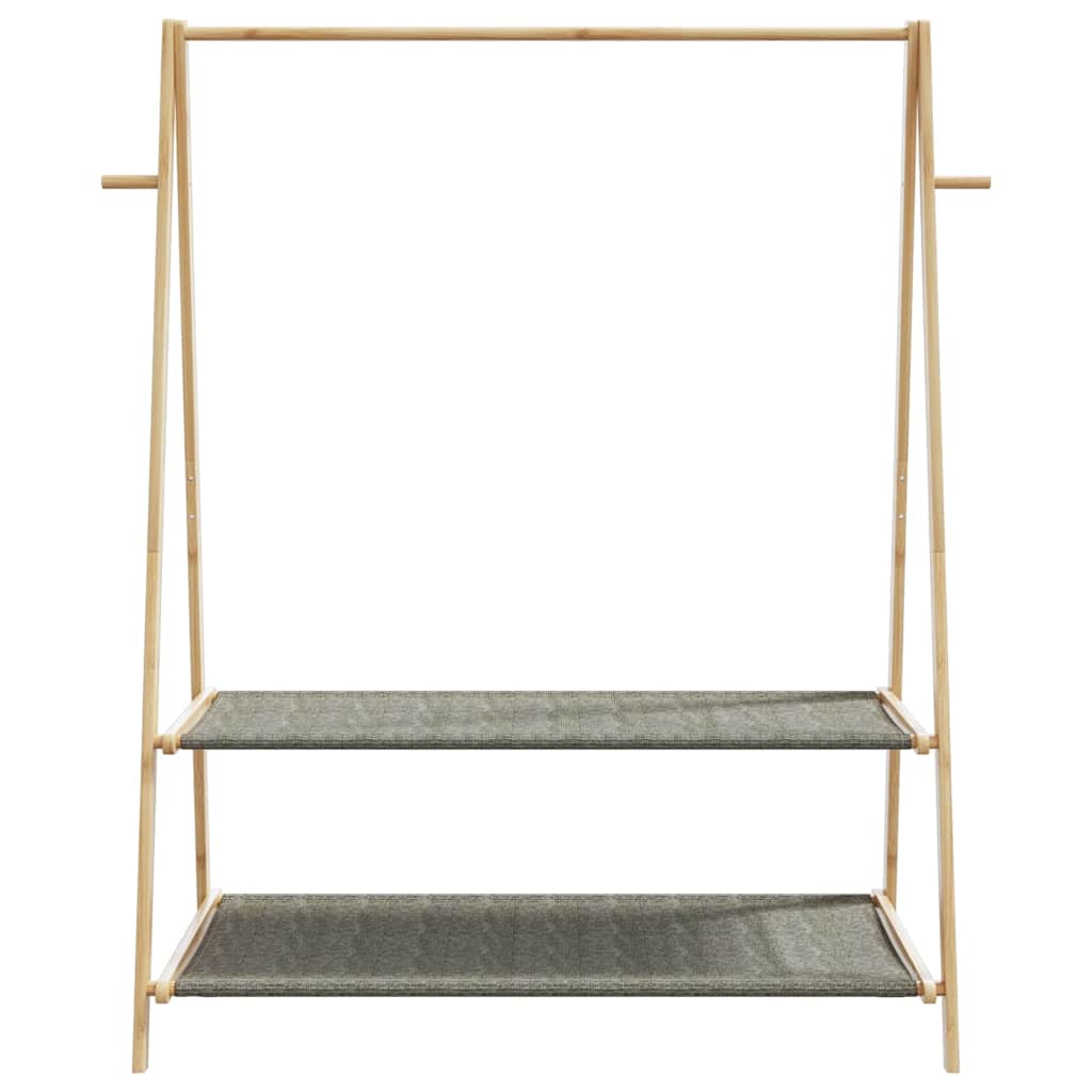 Clothes Rack with Shelves 132 X 45.5 X 150.5 Cm Bamboo