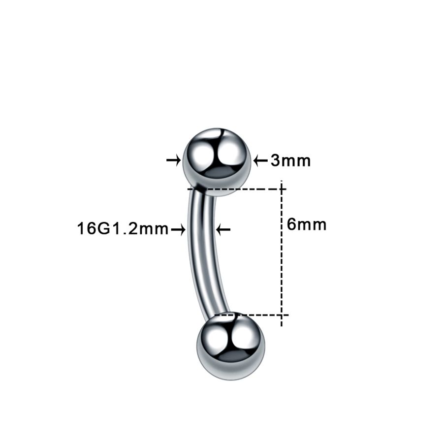 1 Stück G23 Titan Augenbrauen Bananen Piercing Ring Gebogener Barbell Lippenring Snug Daith Helix Rook Ohrring Knorpel Tragus Schmuck 16G