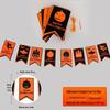 Halloween Pumpkin Lantern Backdrop & Photo Props Set with Party Banners and Hanging Flags
