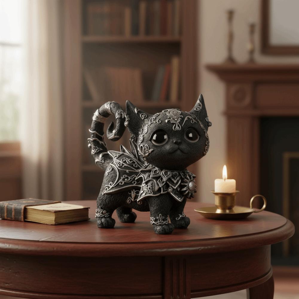 Mysterious Black Kitten Mysterious Black Cat Statue Cat Action Figure  Kids Toy