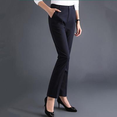 Pantalones de Mujer de Cintura Alta de Talla Grande Pantalones Rectos Temperamento para Ir al Trabajo