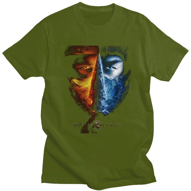 Individuelle Mortal Kombat Sub Zero Scorpion T-Shirts für Herren Reines Baumwoll-T-Shirt Tops Kampfspiel-T-Shirt Kurzarm Freizeit-T-Shirt