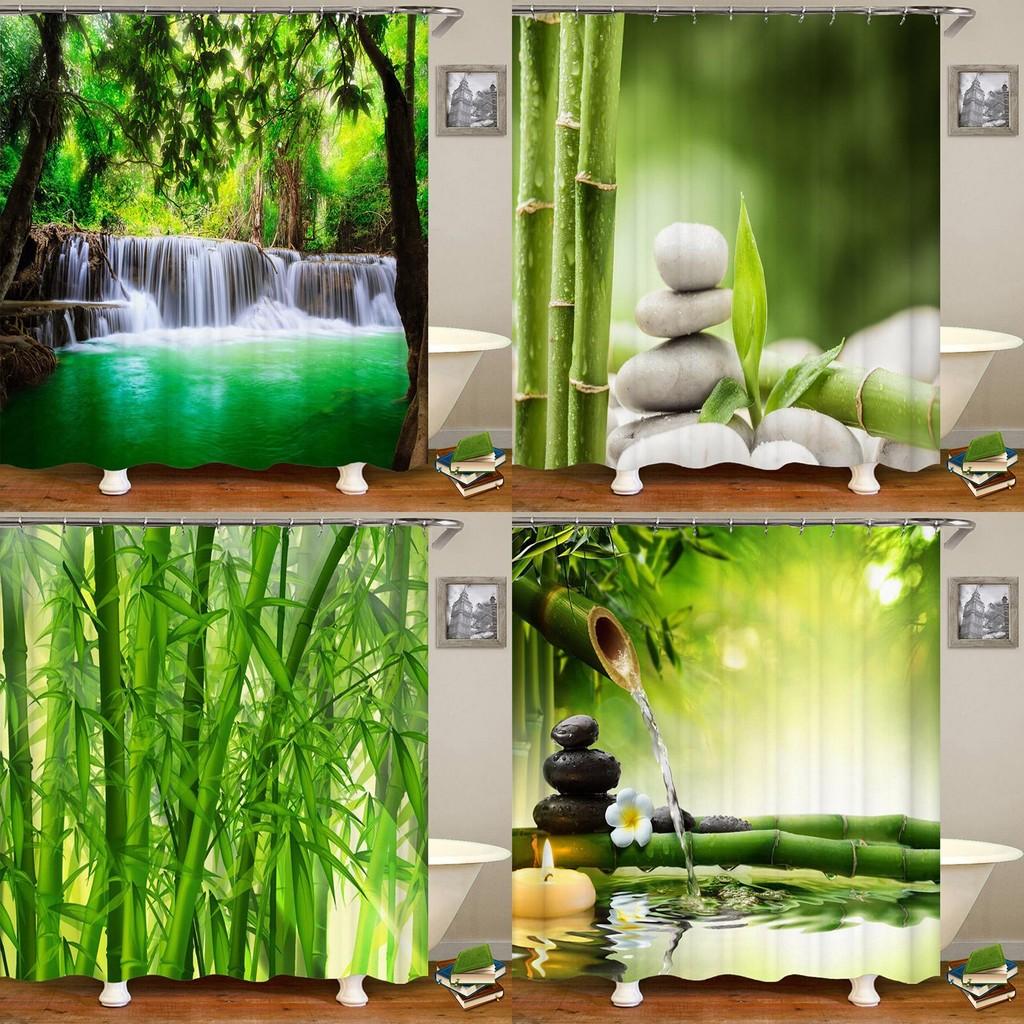 High-quality Bamboo Waterfall Shower Curtain Waterproof Mildewproof And Eco-friendly