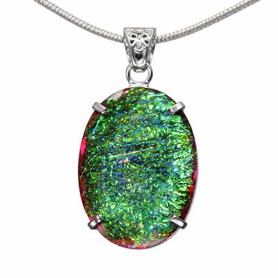 Lab Created Monarch 77.85Ct 925 Sterling Silver Opal Gemstone Pendant Certified