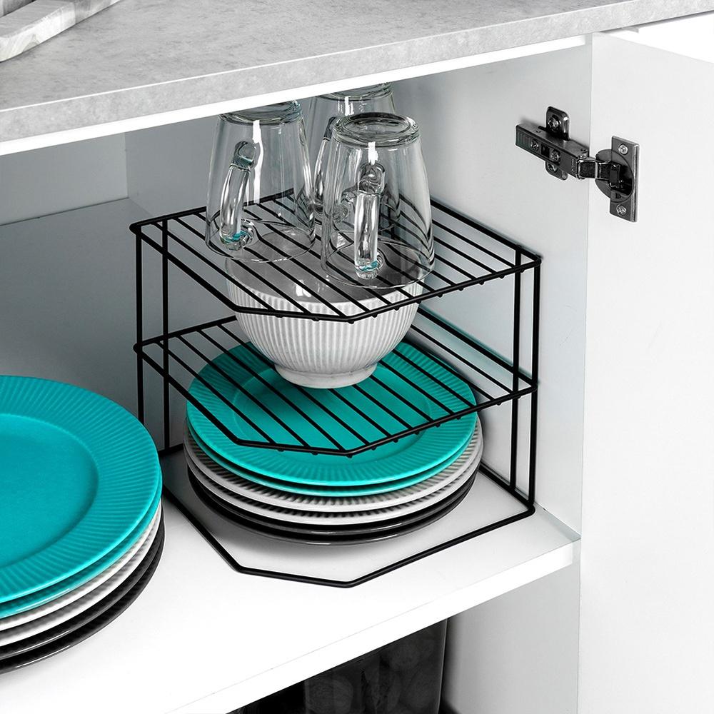 Metal Kitchen Shelf for Countertop, Corner Cabinet, Organizer Stand