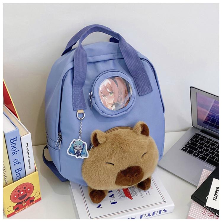 Nylon Capybara Cute Student Backpack Embroidered Multifunctional Kids Storage