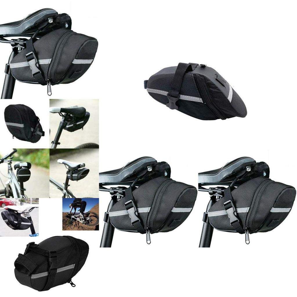 Sacoche de selle de vélo en tissu Oxford durable avec bande réfléchissante pour des sorties nocturnes en toute sécurité