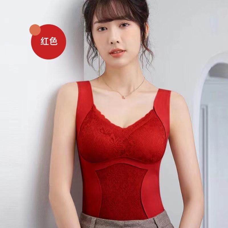 

Womens Double Sided Seamless Braless Thermal Vest Fleece Lined Tummy Control Layering Top 2XL