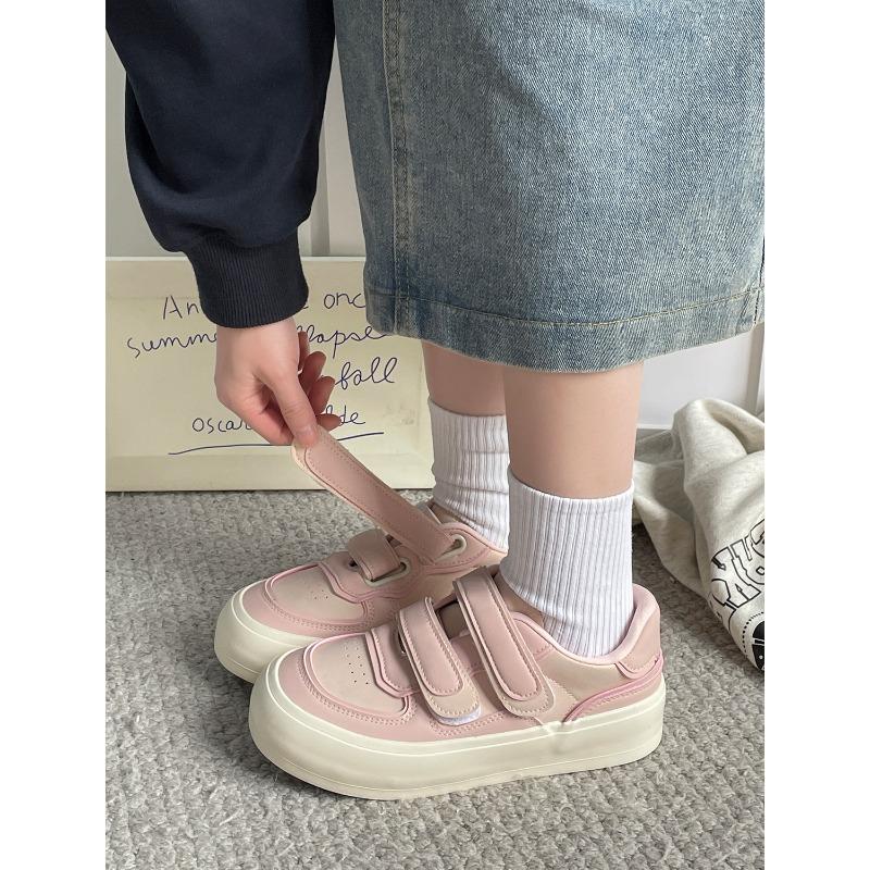 New Products Are On Sale In Spring, New Velcro Leather Board Shoes, Breathable and Versatile Little White Shoes 3335