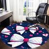 1pc Bowtie Heart Chair Carpet for Office, Indoor Non Slip Washable Polyester Fiber Carpet,