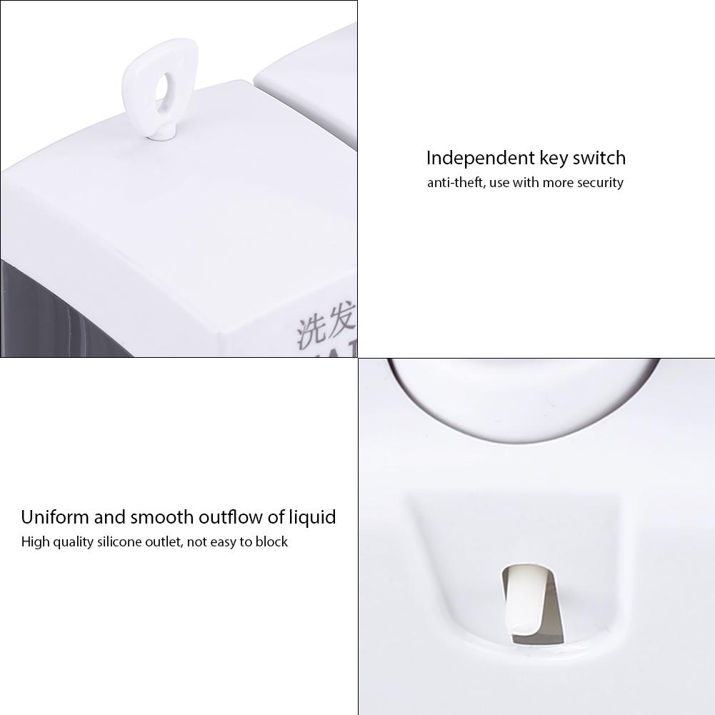 2x350ml Bathroom Wall Mounted Soap Shampoo Box Sanitizer Dispenser Lotion Liquid Pump