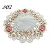 Cup Coaster Mat Embroidered Flower Placemat, Round Floral Heat Resistant Table Dinner Plate Placemat Protector for Dining Vase Wedding Party