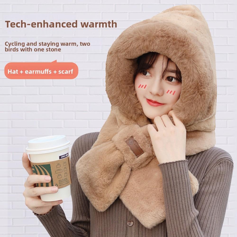 Adult Winter Neck Gaiter With Thick Faux Rabbit Fur For Cold Day Comfort