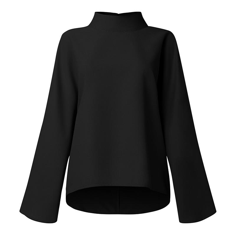 ZANZEA Women Stand Collar Loose Casual Long Sleeve Blouse