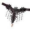 Women G-string Flower Embroidery Tassel Solid Color Hollow Out Faux Pearl Decor Spaghetti