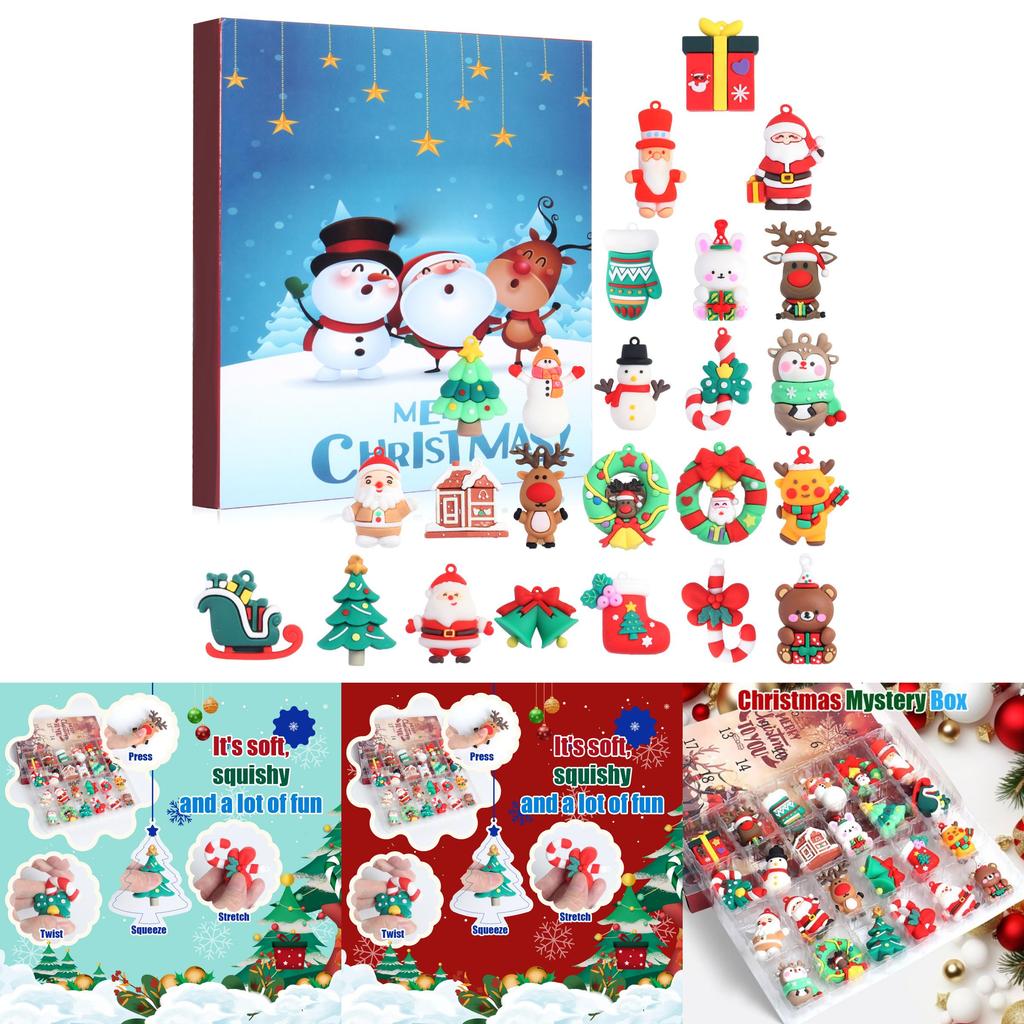 Santa Claus Christmas Advent Calendar Pvc 3d Iconic Figures For Holiday Party Decor And Gifts