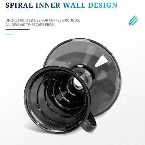 Jppium Conical 30 Single Coffee Dripper, 1-2 Cup Hand Brew Coffee Filter Cup, V30 Funnel Drip Filter Cup, Coffeeware Tool B