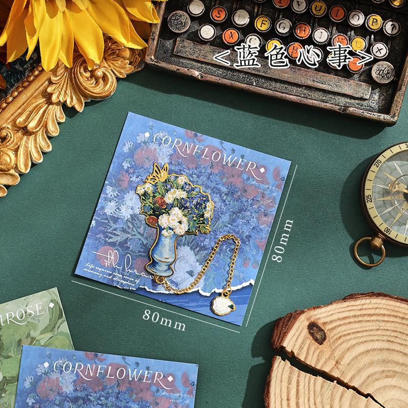 

Красивые эстетичные закладки для книг в виде цветов, европейский стиль, масляная живопись, цветок, латунная закладка, подарок для студентов