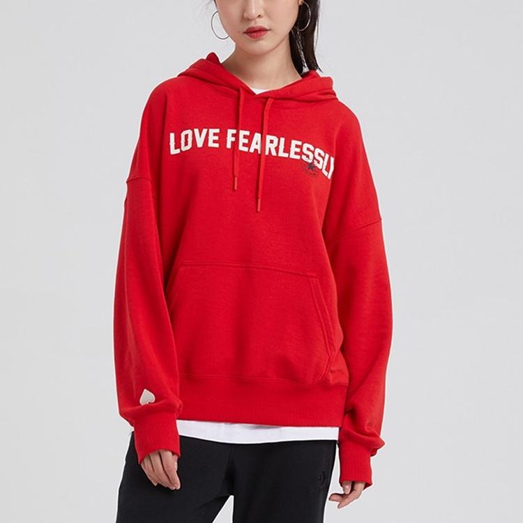 (WMNS) Converse Love The Progress 2.0 Oversized Pullover Hoodie Asia Sizing 'Red' Women's 10020734-A02