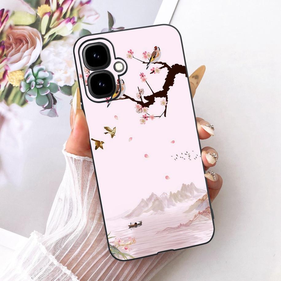 For Infinix Smart 10 2025 Case Popular Flower Bowknot Fundas Soft Black Silicone Cover For Infinix Smart10 X6725 Pop 10 4G Shell