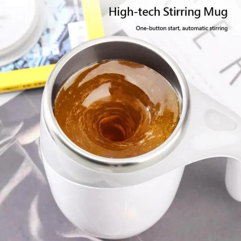 Rechargeable Electric Automatic Stirring Magnetic Mug 380ml Stainless Steel Mixer Coffee Milk Mixing Cup Perfect For Home Office