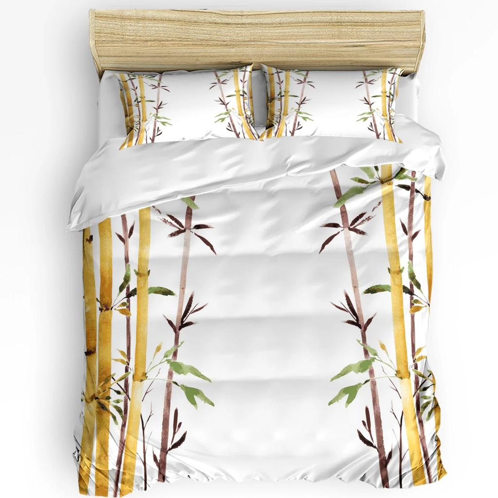 Bamboo House Decor Bedding Set Comforter Duvet Cover Pillow Shams Bamboo Pattern In Traditional Chi Bedding Cover Double Bed Set
