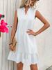 Damen Sommer Importierte Kleider Ärmellos Rüschen A-Linie Weste Kleid