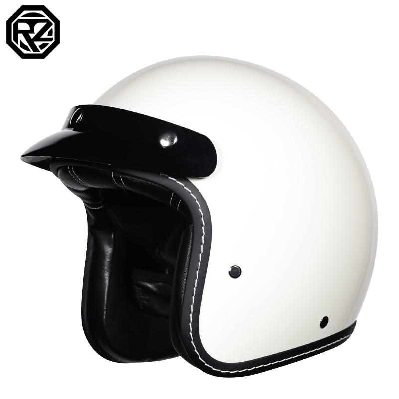 

L5U3C Certified ORZ Vintage Harley Motorcycle Helmet Men s and Women s Electric Pedal Half Overlay 3/4 Half Helmet Winter M слонова кістка